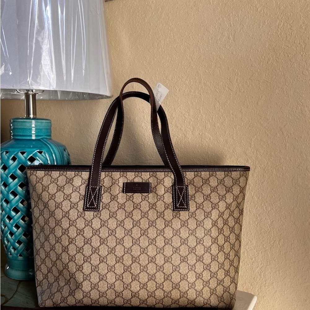Gucci Beige and Brown Tote Bag
